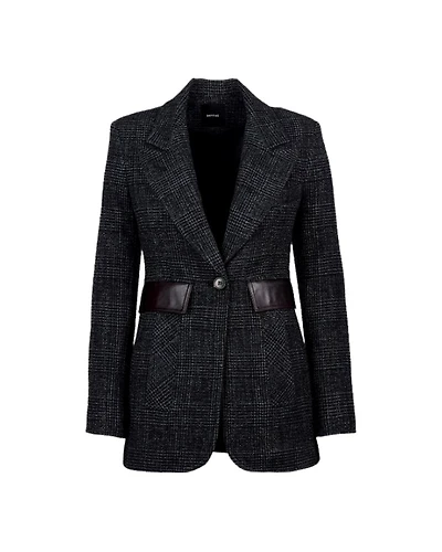 Smythe Tailored Glen Check Boyfriend Blazer