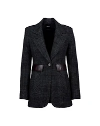 Smythe Tailored Glen Check Boyfriend Blazer