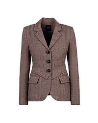 Smythe Three Button Herringbone Print Blazer