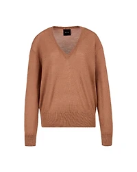 Smythe Camel Boyfriend V-Neck Alpaca Sweater