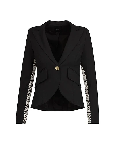 Smythe One Button Graphic Tuxedo Stripe Blazer