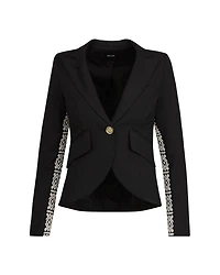 Smythe One Button Graphic Tuxedo Stripe Blazer