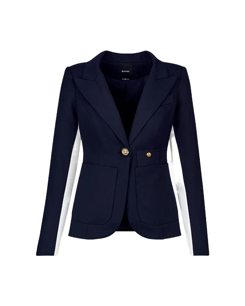 Smythe Patch Pocket White Tux Stripe Navy Blazer