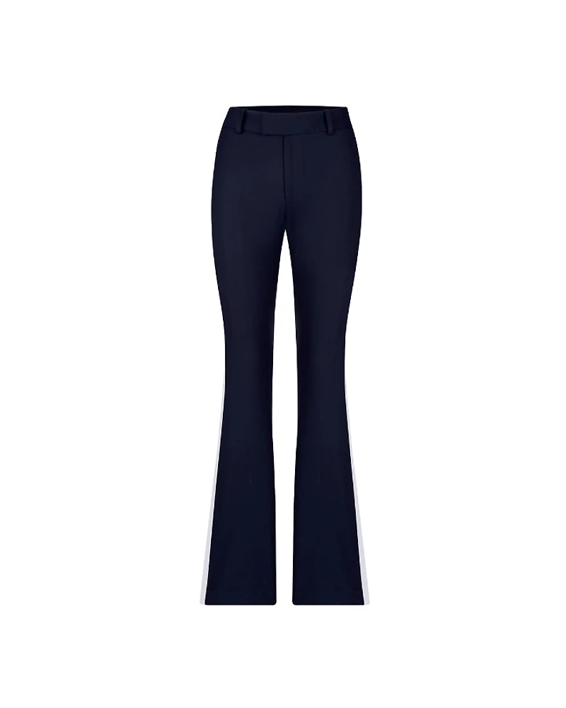 Smythe Tux White Stripe Bootcut Navy Pant