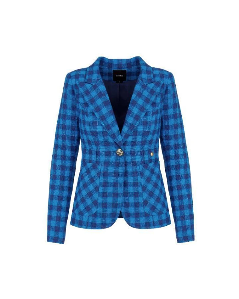 Smythe Blue Check Patch Pocket Duchess