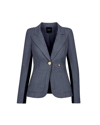 Smythe Patch Pocket Tux Black Stripe Blazer