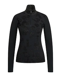 Sportalm Pattern Front Zip Split Neck Pullover