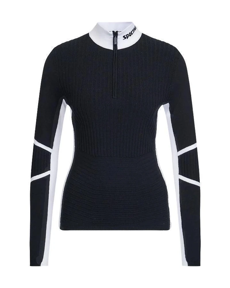 Sportalm Rib Knit Stand Collar Sweater With Contrast Details