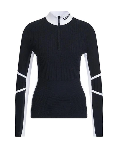 Sportalm Rib Knit Stand Collar Sweater With Contrast Details