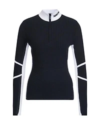 Sportalm Rib Knit Stand Collar Sweater With Contrast Details