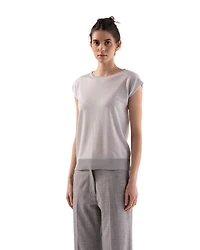 Tonet Cap Sleeve Fine Knit Shell