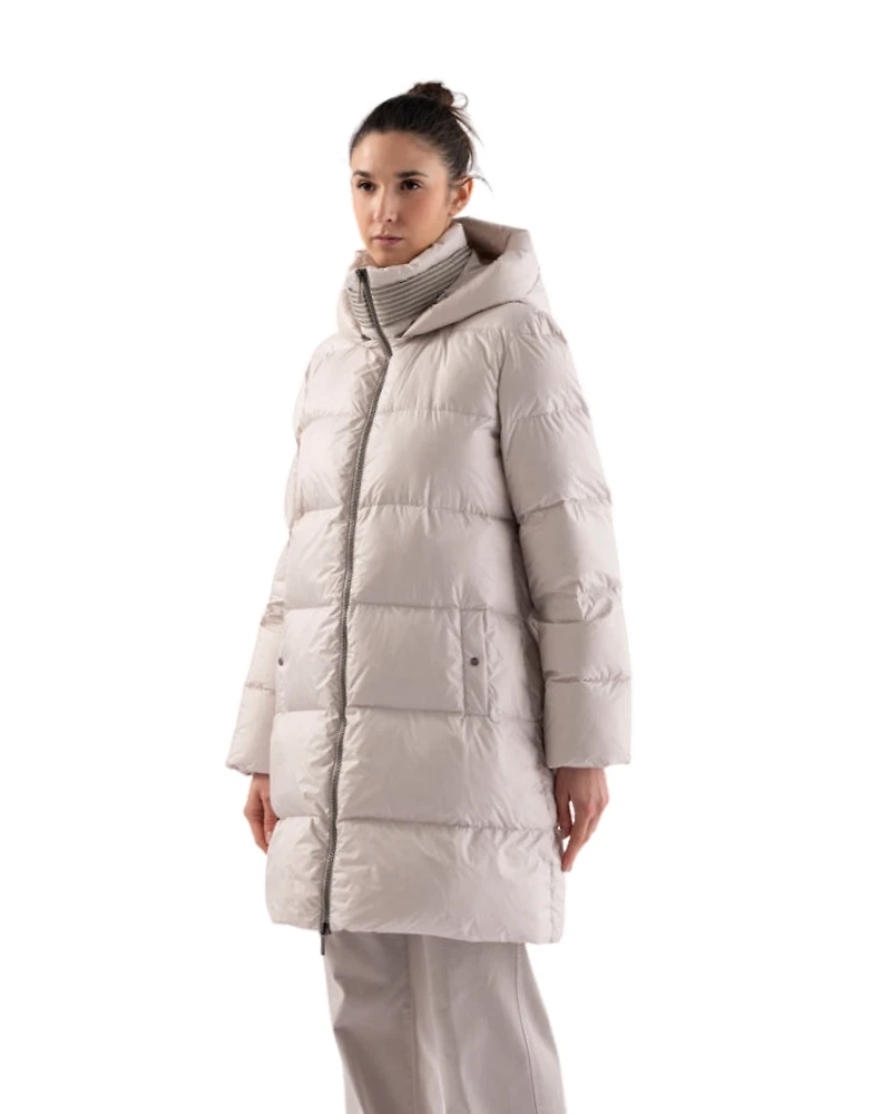 Tonet Mid Length Detachable Hood Puffer Coat