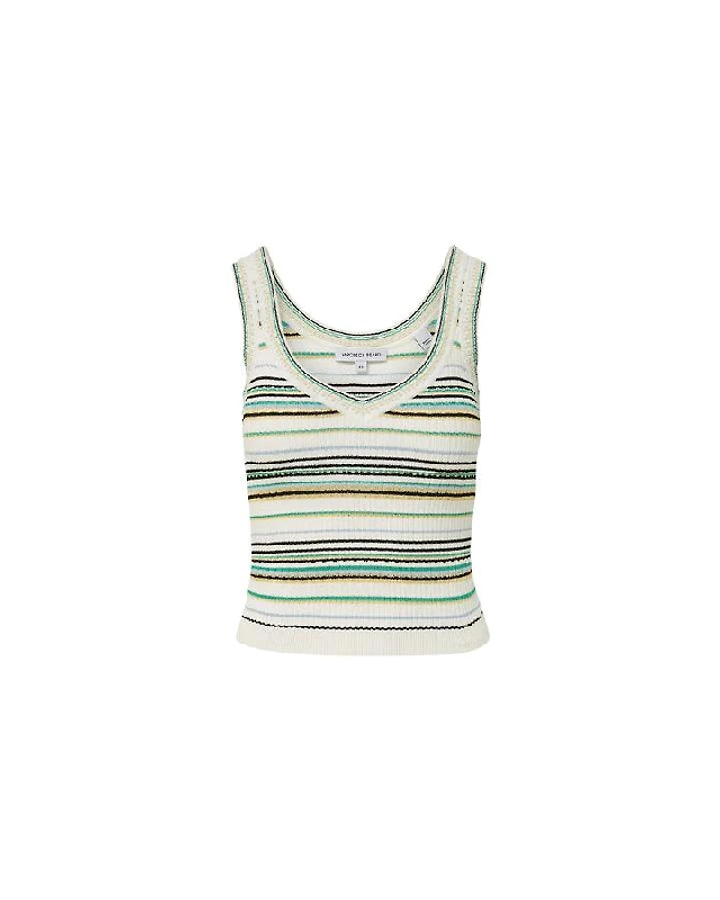 Veronica Beard Carlin Striped Knit Tank Top