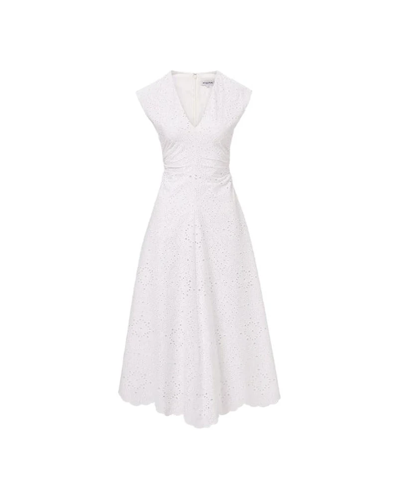 Veronica Beard Aven Eyelet Midi Dress