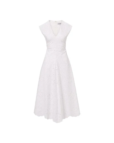 Veronica Beard Aven Eyelet Midi Dress