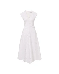 Veronica Beard Aven Eyelet Midi Dress