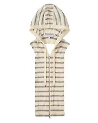 Veronica Beard Cashmere Hoodie Striped Dickey