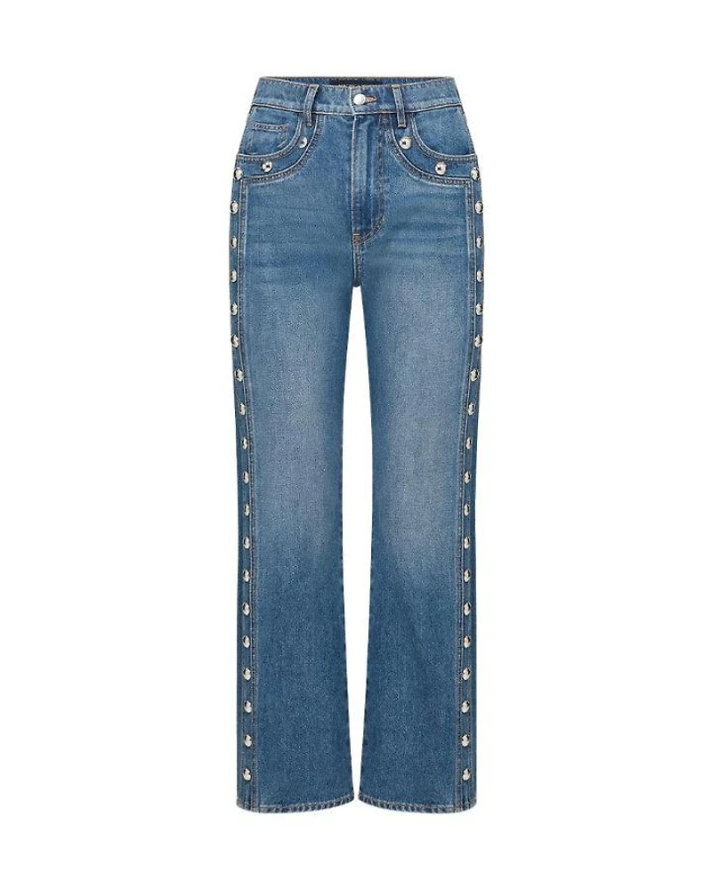 Veronica Beard Dylan Ankle Straight Leg Studded Jeans