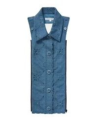 Veronica Beard Gretel Denim Eyelet Dickey