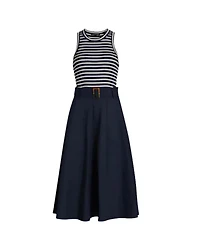 Veronica Beard Jordyn Mixed Media Midi Dress