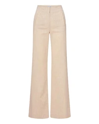 Veronica Beard Jude Gold Pinstripe Pant