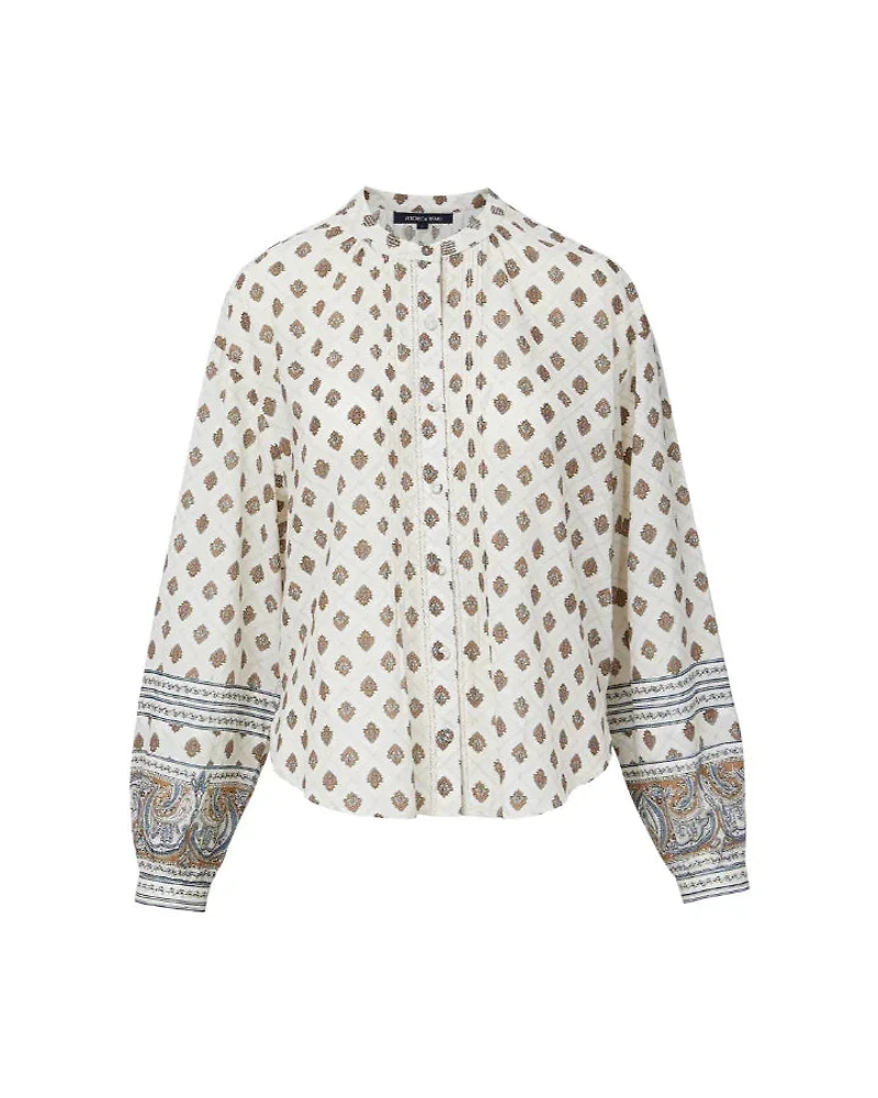 Veronica Beard Lollie Paisley Button Down Blouse