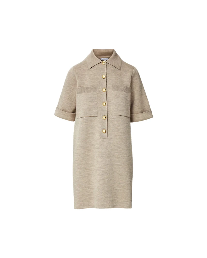 Veronica Beard Madden Wool Mini Shirtdress