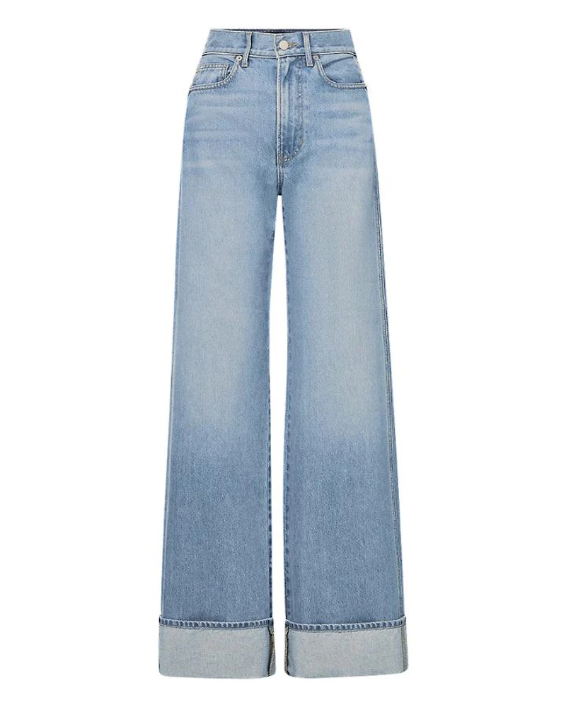 Veronica Beard Taylor Cuffed Wide Leg Jeans