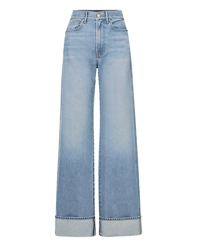 Veronica Beard Taylor Cuffed Wide Leg Jeans