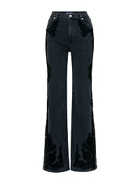 Veronica Beard Crosbie High Rise Wide Leg Detail Jeans