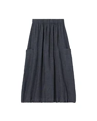Eileen Fisher Washed Organic Linen Délavé Cargo Skirt