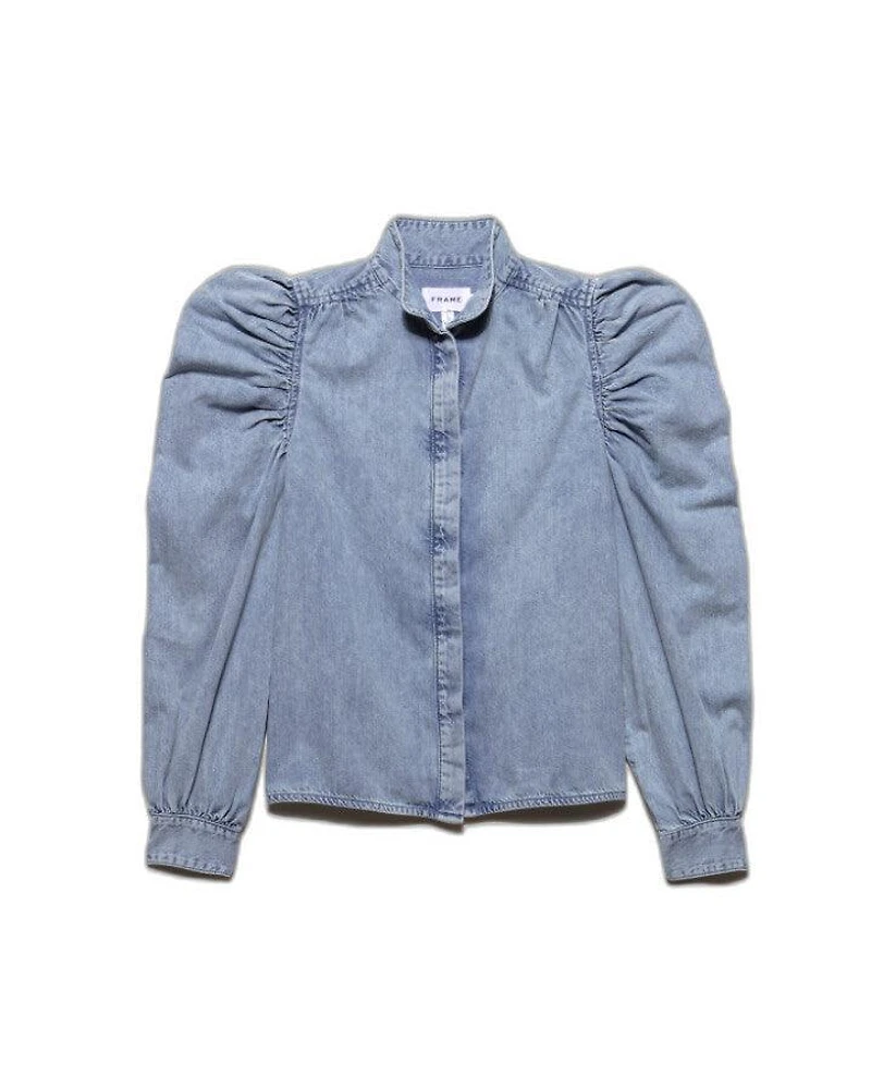 Frame Gillian Denim Puff Sleeve Shirt