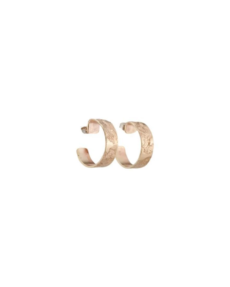 Karyn Chopik Gold Textured Grecian Hoop Earrings