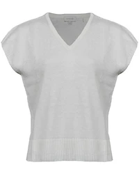 Kinross Cashmere Linen Cap Sleeve