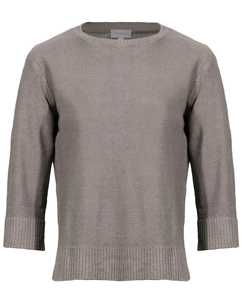 Kinross Cashmere Textured Easy Linen Pullover