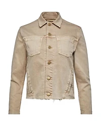 L'Agence Janelle Denim Raw Hem Jacket