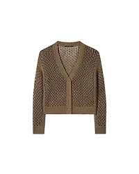 Luisa Cerano Two Button Linen Blend Cardigan