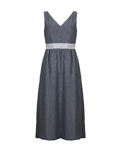 Purotatto Linen Sleeveless Dress With Sparkle Waistband