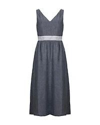 Purotatto Linen Sleeveless Dress With Sparkle Waistband