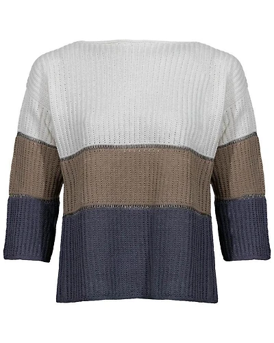 Tonet Color Block 3/4 Sleeve Sweater