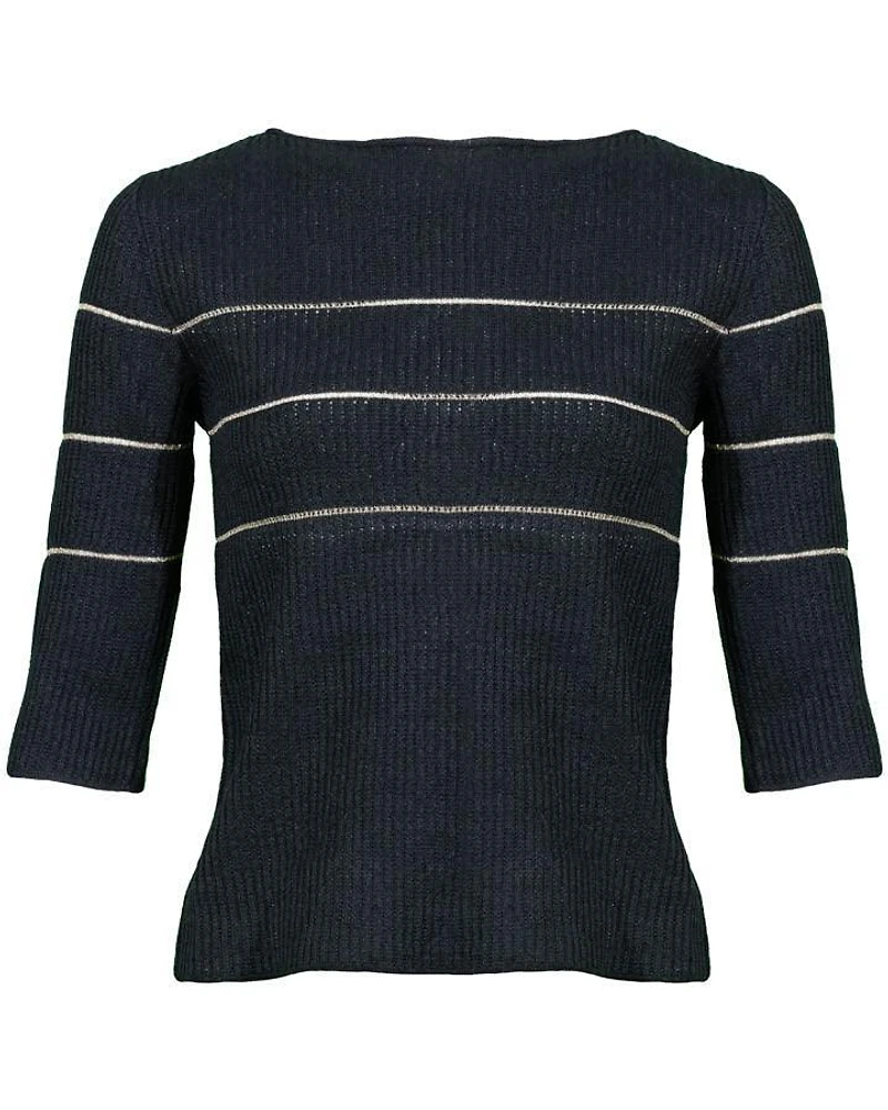 Tonet Stripe Detail 3/4 Sleeve Sweater