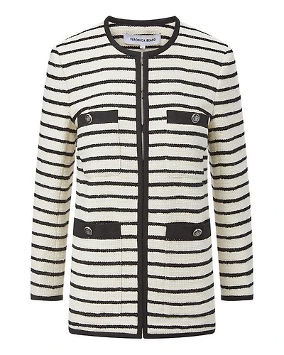 Veronica Beard Foster Striped Dickey Jacket
