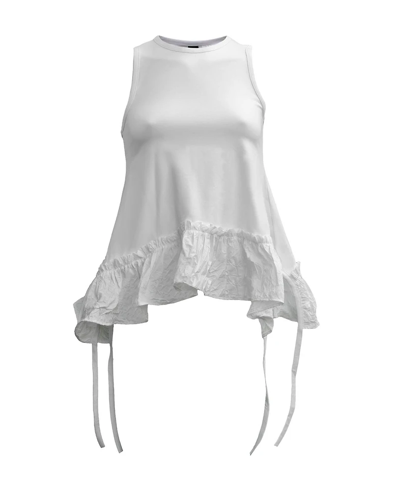 Taffeta Ruffle Tank Top