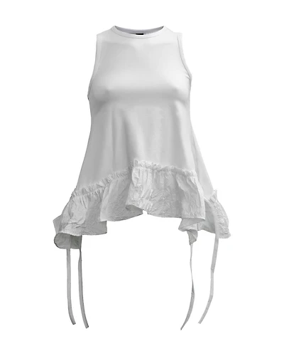 Taffeta Ruffle Tank Top