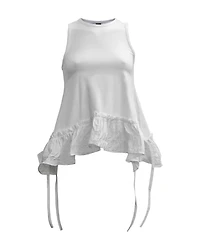 Taffeta Ruffle Tank Top