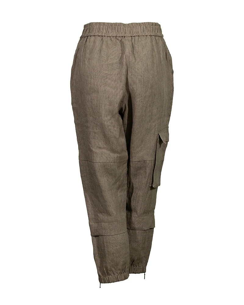 Breton Linen Stripe Zip Jogger Pant