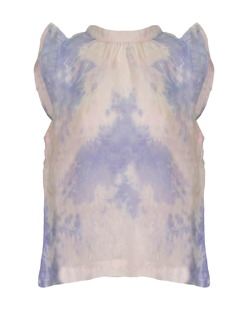 Ruffle Cap Sleeve Blouse