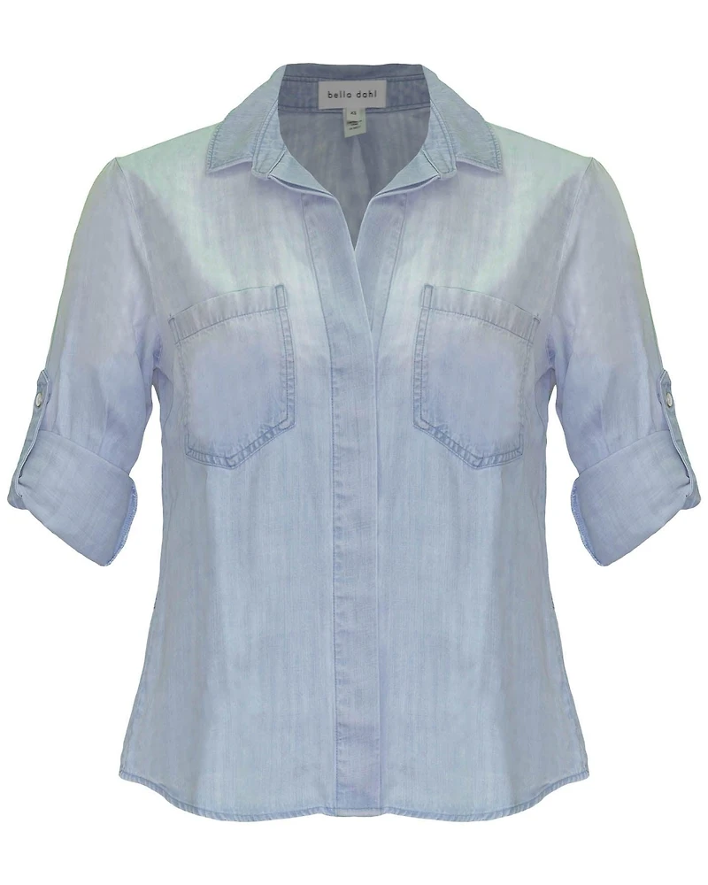 Split Back Button Down Shirt
