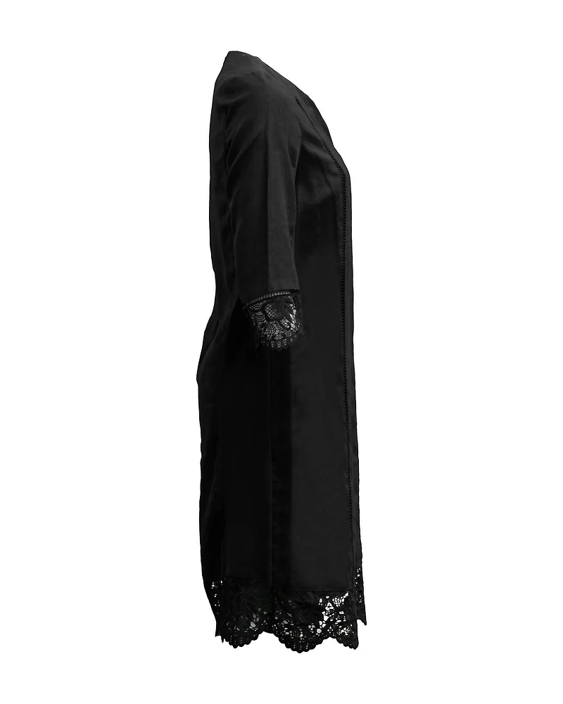 Linen Lace Hem Dress