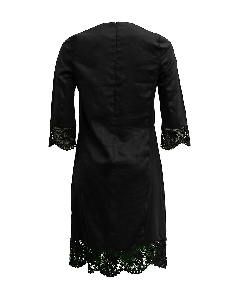 Linen Lace Hem Dress